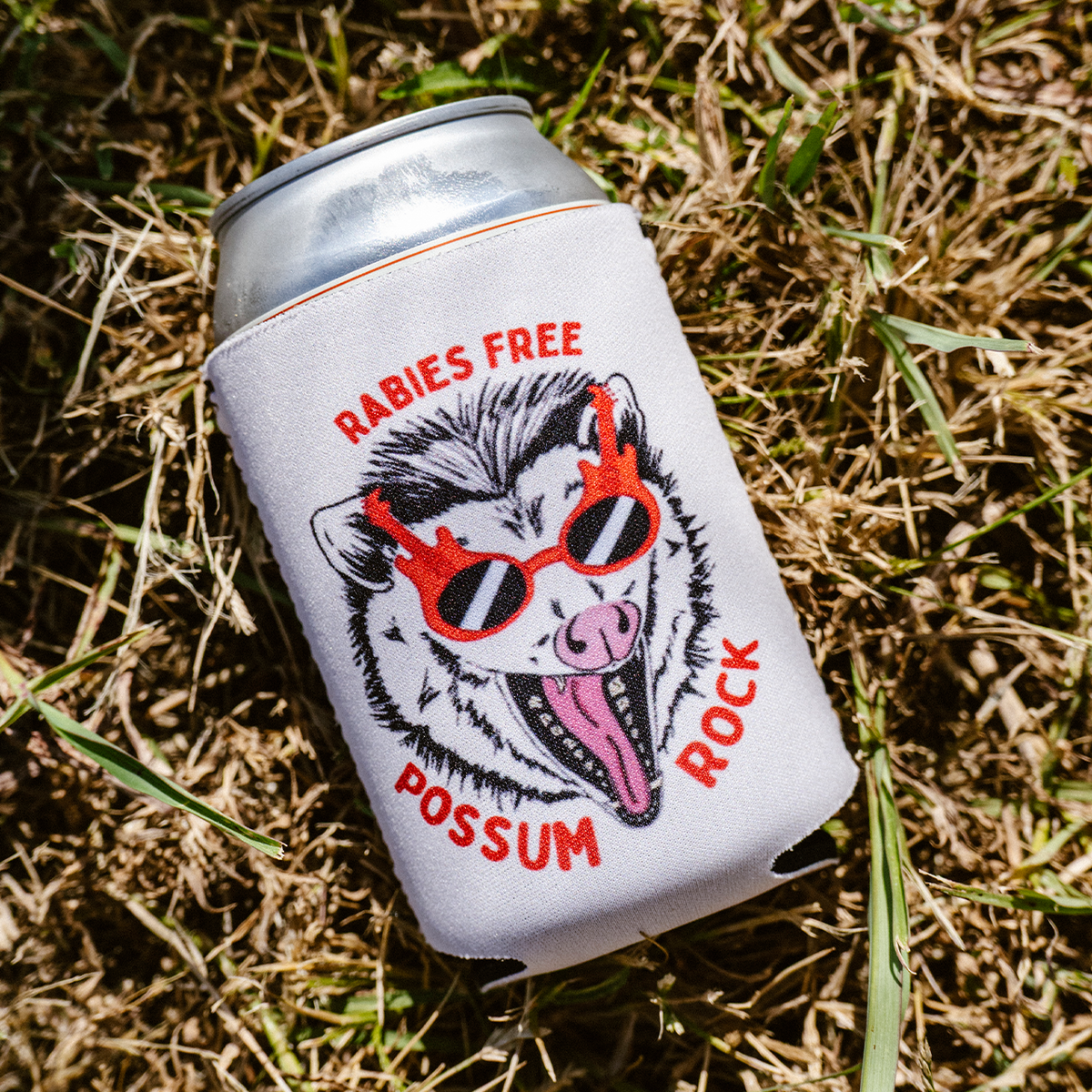 "Rabies Free" Tan Koozie